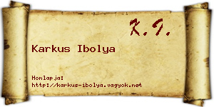 Karkus Ibolya névjegykártya